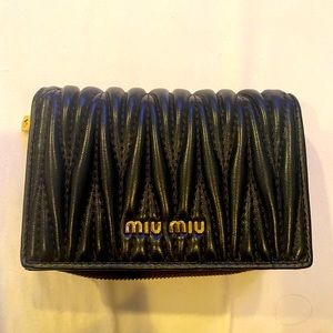 Miu miu leather Matisse wallet black